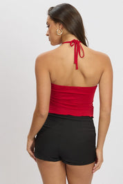 Red Halter Top Sleeveless - Àlainn Fashion