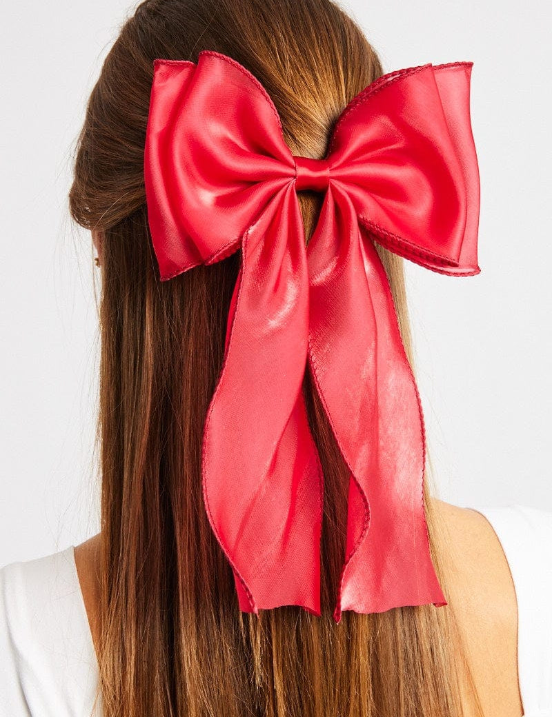 Red Organza Hair Bow - Àlainn Fashion