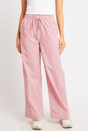 Red Stripe Wide Leg Pants High Rise - Àlainn Fashion