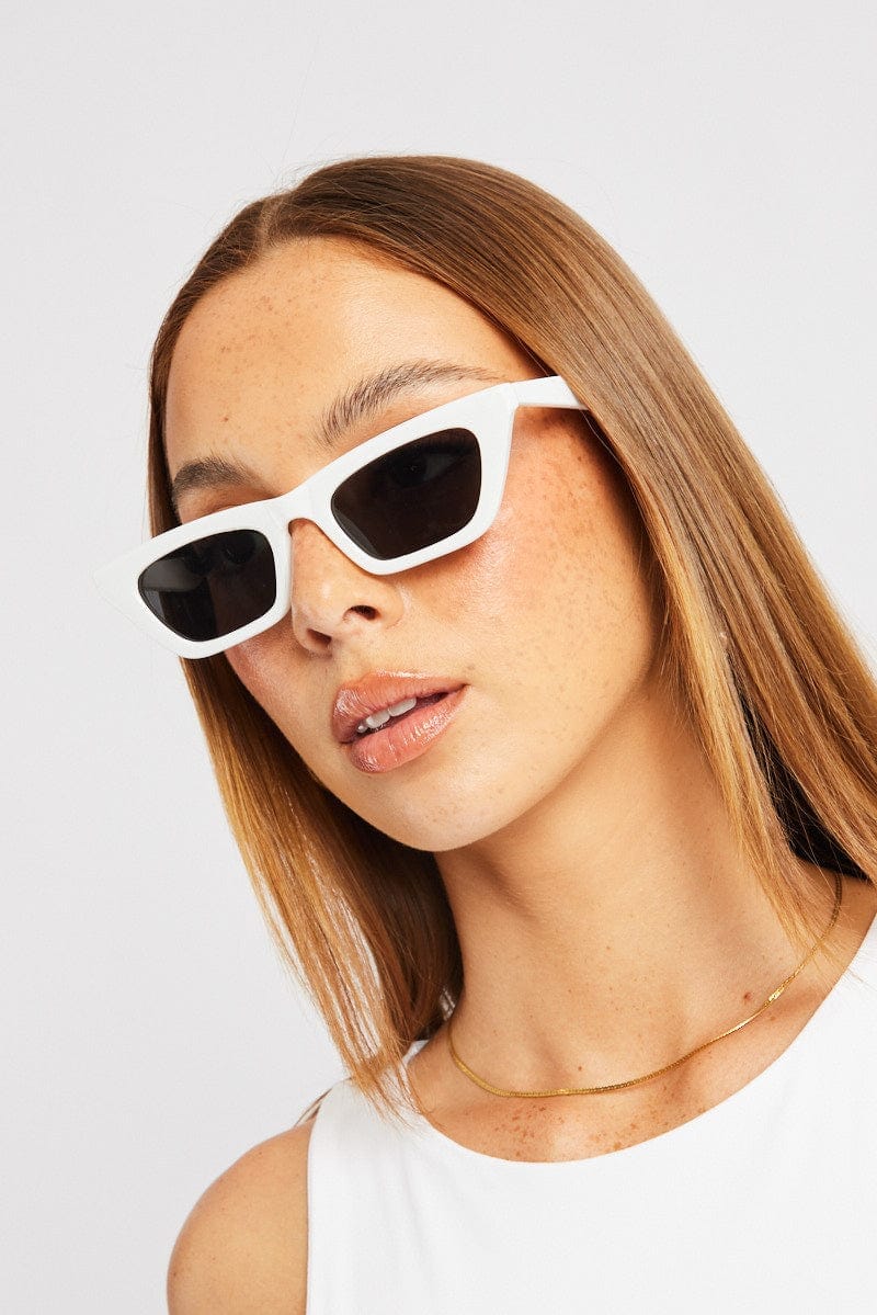 White Animal Print Cat Eye Sunglasses - Àlainn Fashion