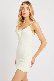 White Bodycon Dress Singlet Lace Mini - Àlainn Fashion