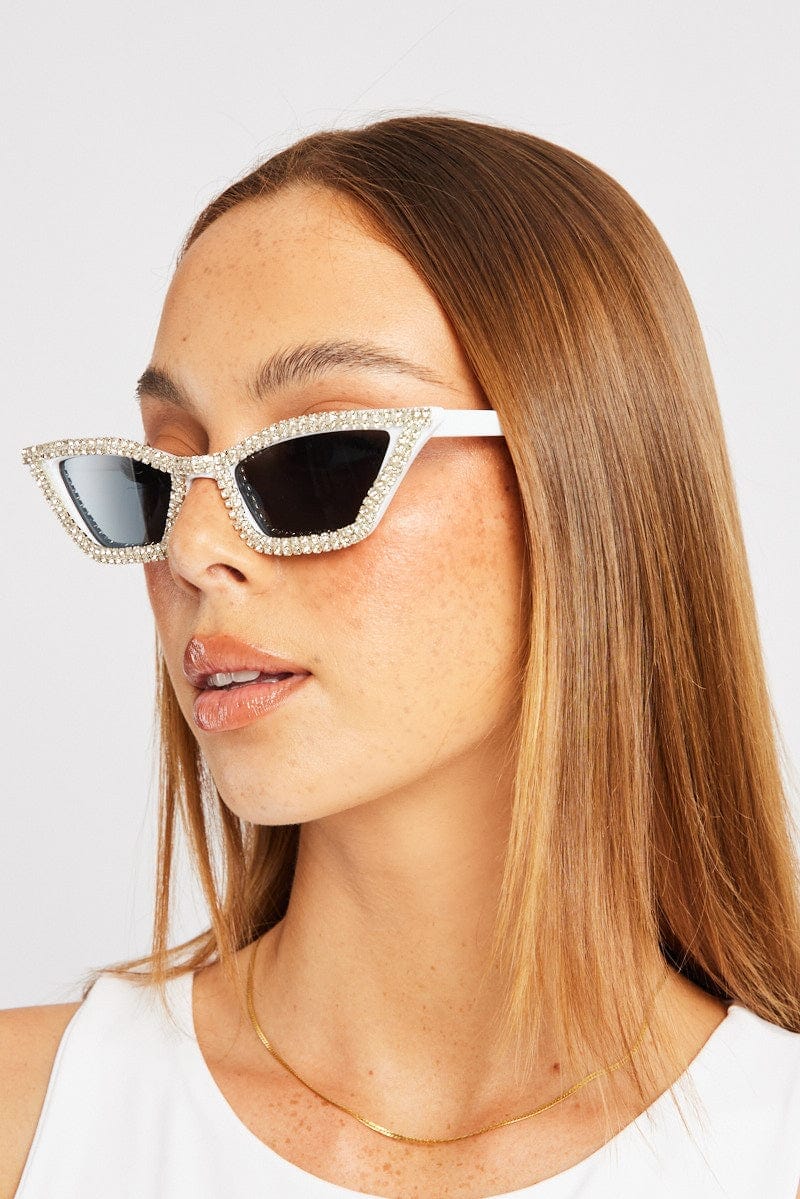 White Cat Eye Sunglasses - Àlainn Fashion