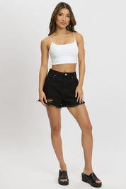 White Cropped Cami Top Supersoft - Àlainn Fashion