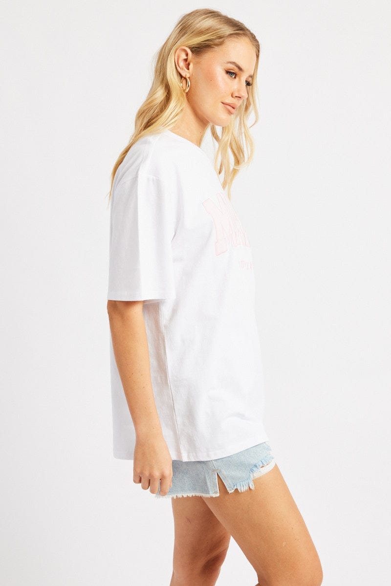 White Graphic Tee Short Sleeve - Àlainn Fashion