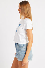 White Graphic Tee Short Sleeve - Àlainn Fashion