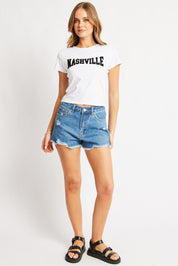 White Graphic Tee Short Sleeve - Àlainn Fashion