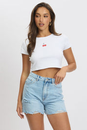 White Graphic Tee Short Sleeve - Àlainn Fashion