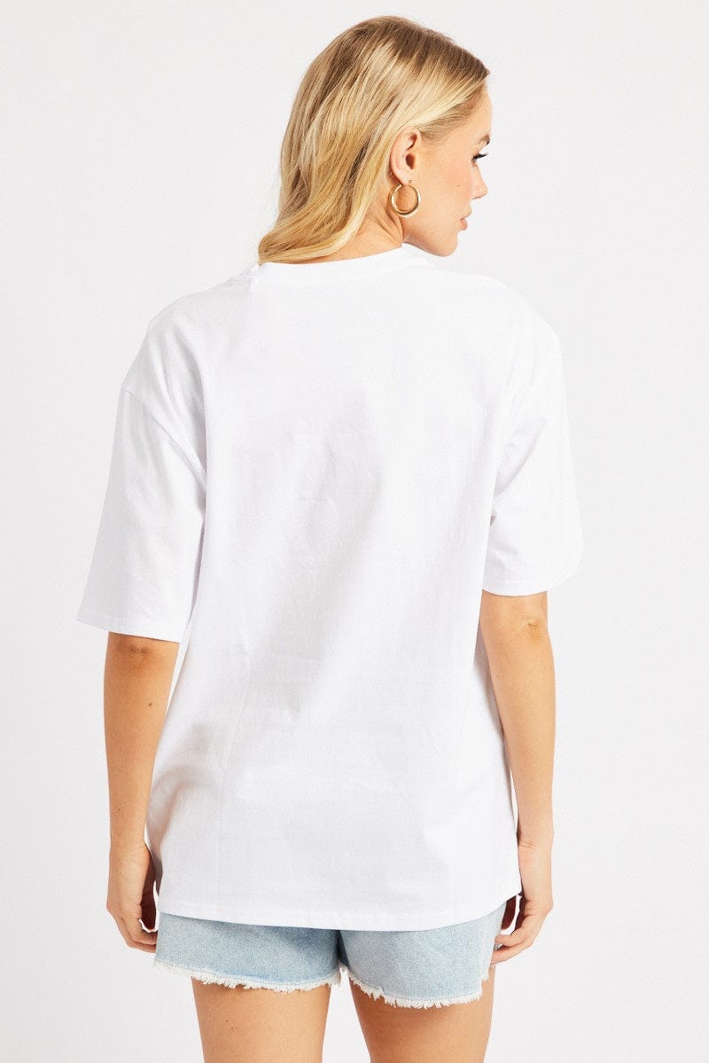 White Graphic Tee Short Sleeve - Àlainn Fashion