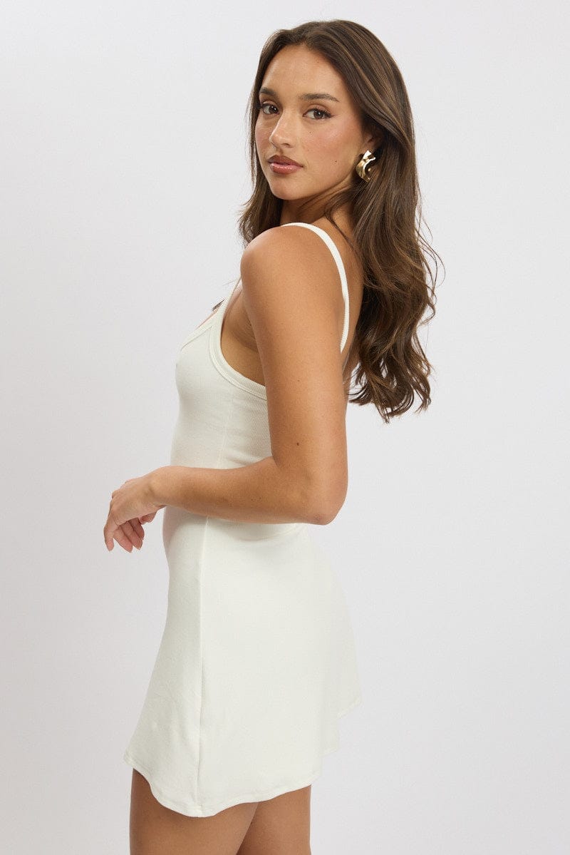 White Mini Dress Sleeveless - Àlainn Fashion