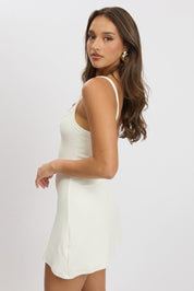 White Mini Dress Sleeveless - Àlainn Fashion