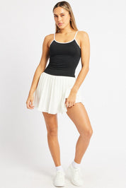 White Mini Skirt Tennis High Rise Shorts Lining - Àlainn Fashion