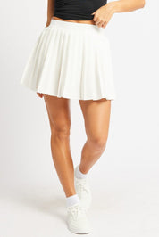 White Mini Skirt Tennis High Rise Shorts Lining - Àlainn Fashion