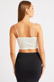 White Satin Cowl Cami Top - Àlainn Fashion