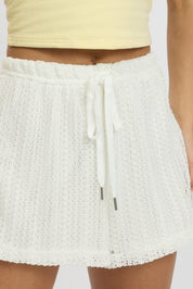 White Shorts Elasticated Waist - Àlainn Fashion