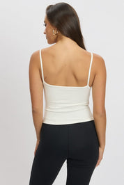 White Singlet Top Round Neck - Àlainn Fashion