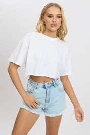 White T Shirt Short sleeve Crew Neck - Àlainn Fashion