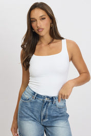 White Tank Top Sleeveless Supersoft - Àlainn Fashion