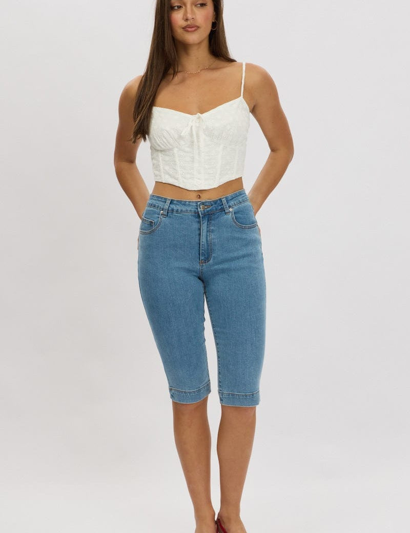 White Tie Front Crop Top - Àlainn Fashion