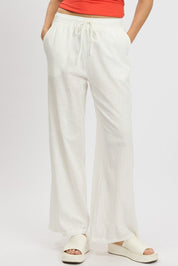 White Wide Leg Pants High Rise - Àlainn Fashion