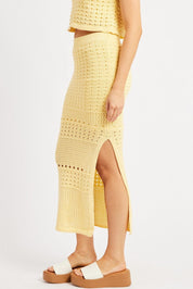 Yellow Crochet Skirt High Rise Maxi - Àlainn Fashion