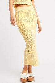 Yellow Crochet Skirt High Rise Maxi - Àlainn Fashion