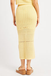 Yellow Crochet Skirt High Rise Maxi - Àlainn Fashion