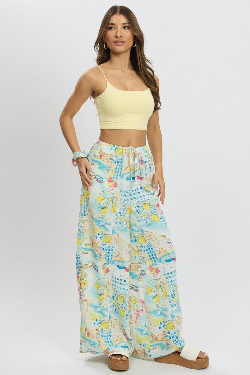 Yellow Cropped Cami Top Supersoft - Àlainn Fashion