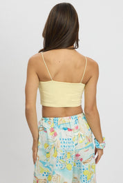 Yellow Cropped Cami Top Supersoft - Àlainn Fashion