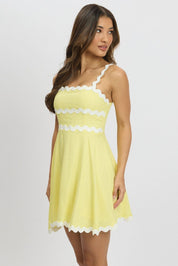 Yellow Fit And Flare Dress Ric Rac Mini - Àlainn Fashion