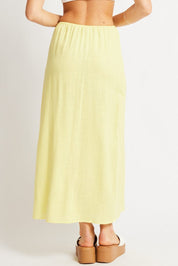 Yellow Midaxi Skirt Relaxed Fit Elastic Waist - Àlainn Fashion